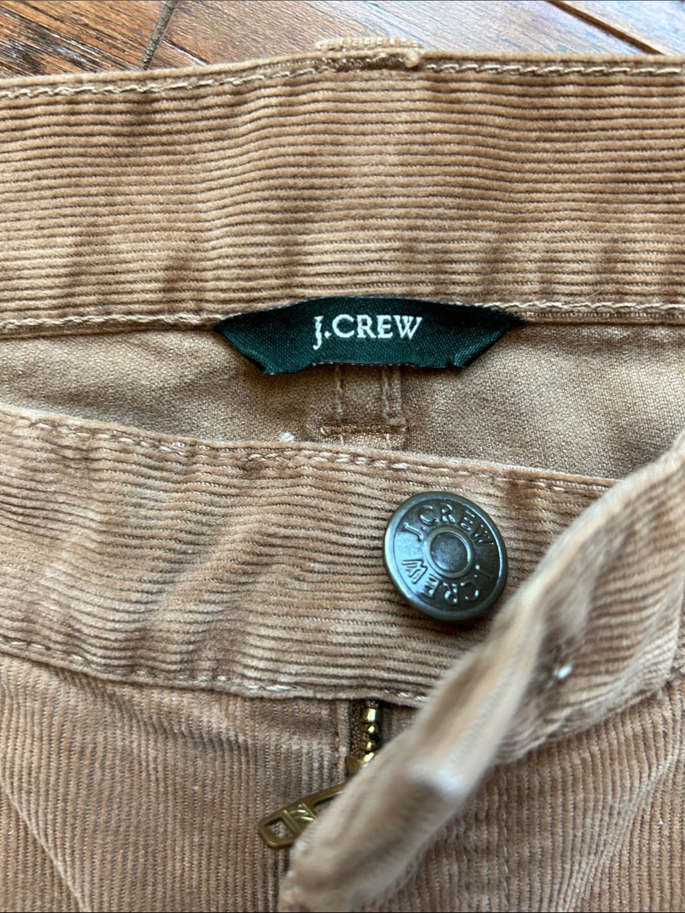 J. Crew Toothpick super skinny Stretch cords with 6” zippers at ankle. tan sz32 - Picture 2 of 12